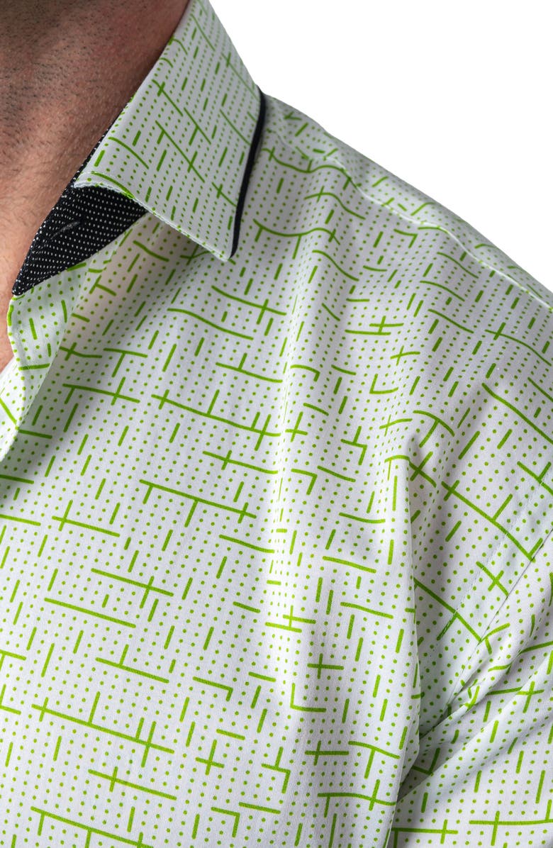 Maceoo Class Tetris Button-Up Shirt, Alternate, color, Green