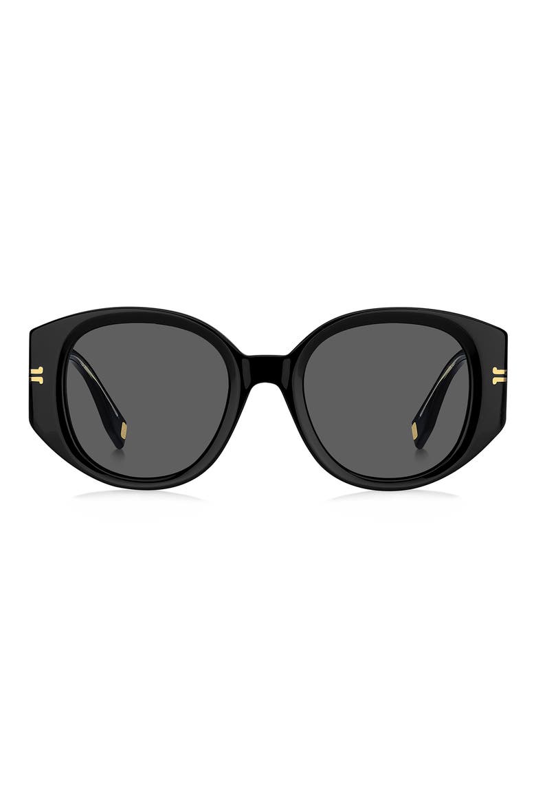 Round Sunglasses, Main, color, BLACK / GREY