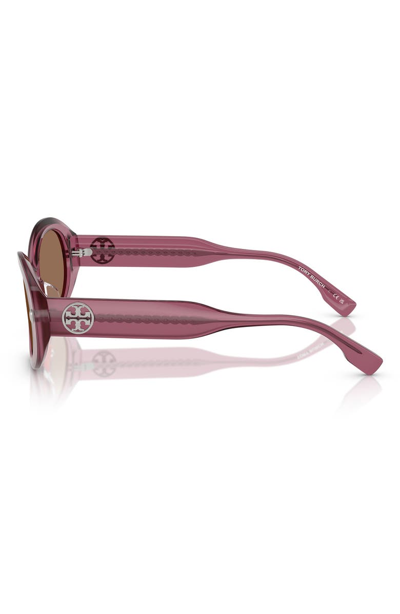 Tory Burch 53mm Oval Sunglasses, Alternate, color, Red