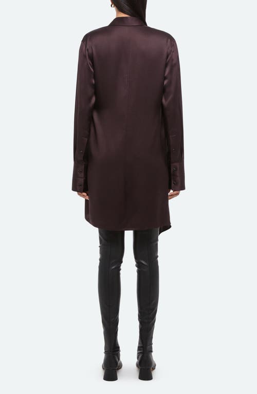 Helmut Lang Wrap Relax Silk Shirtdress In Brown