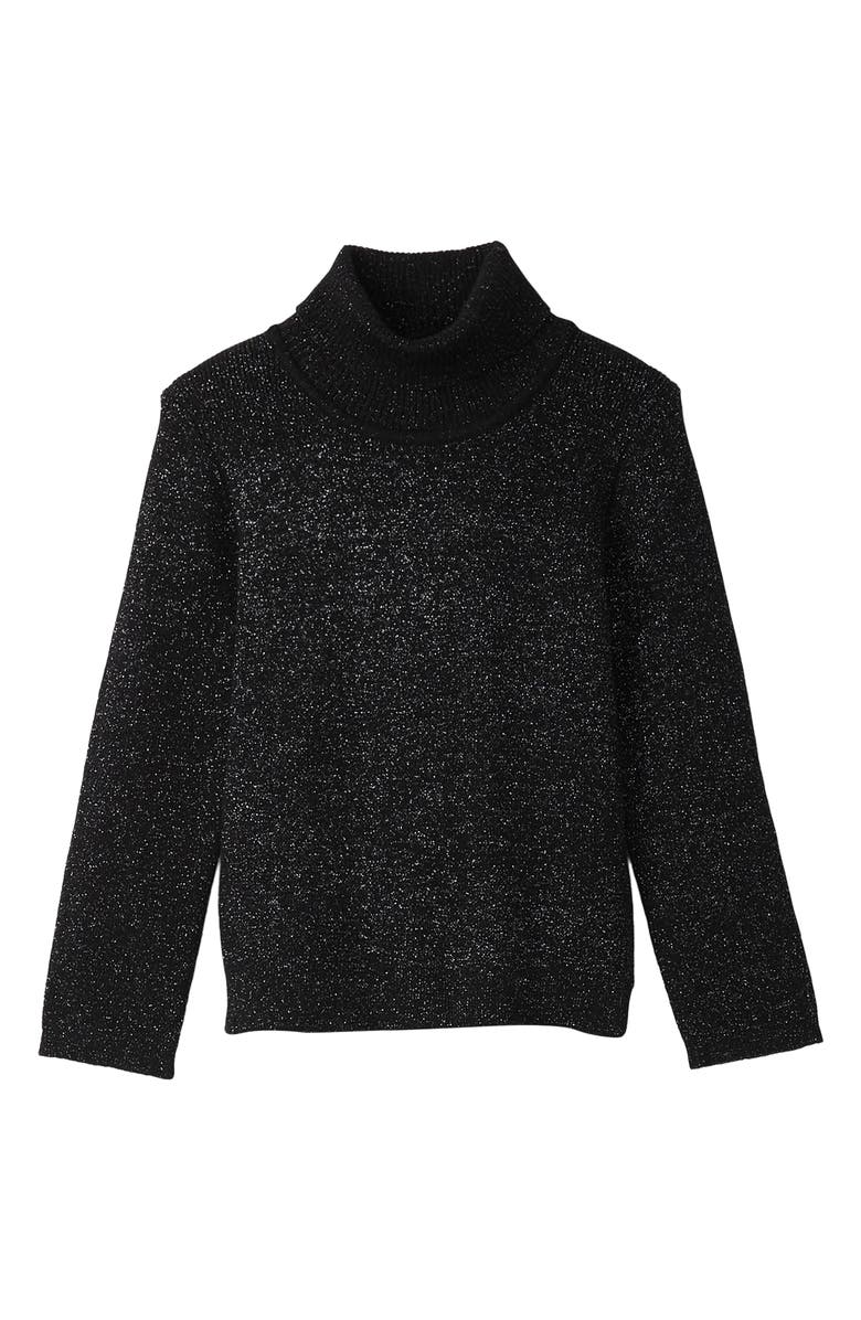 Hatley Kids' Glitter Turtleneck Top, Main, color, Black