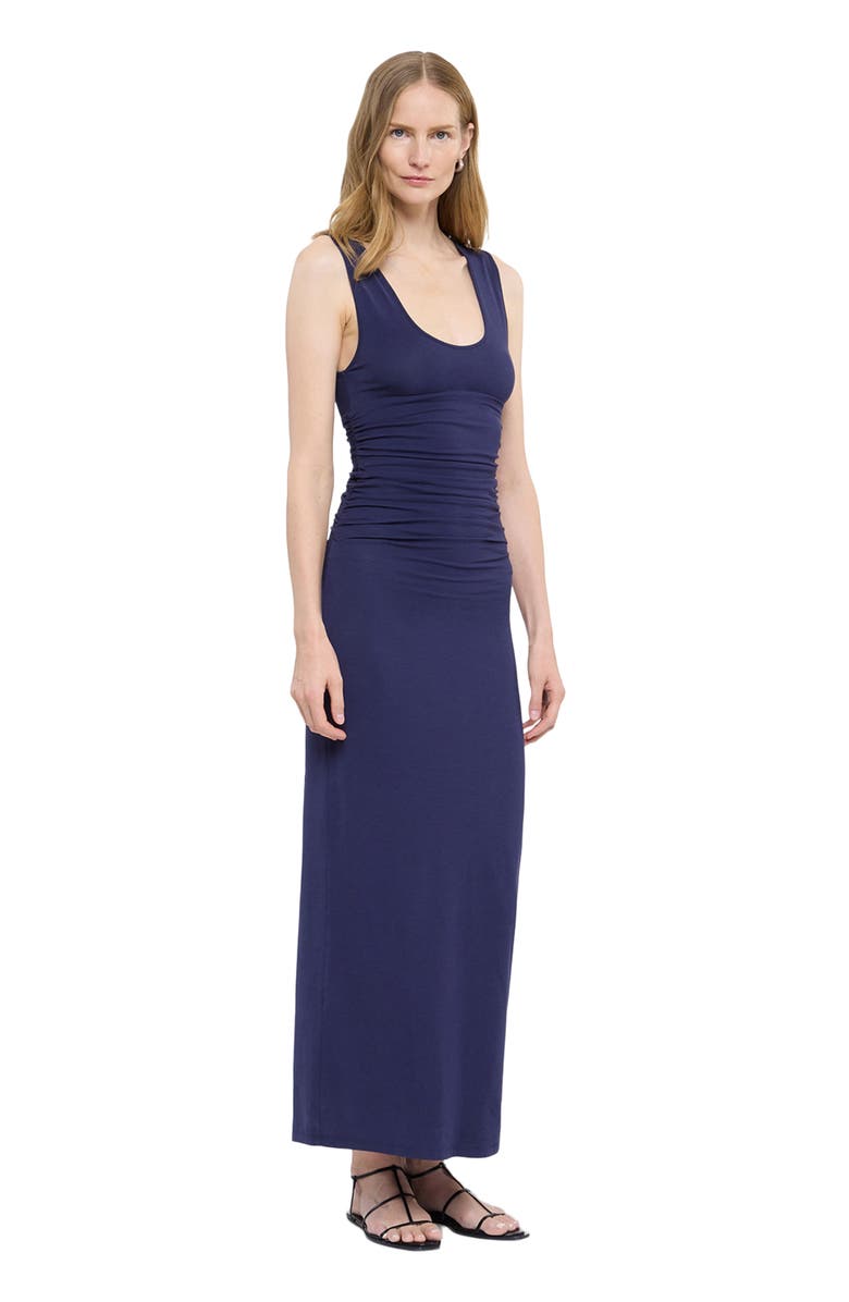 Another Tomorrow Ruched Tank Dress, Alternate, color, Indigo