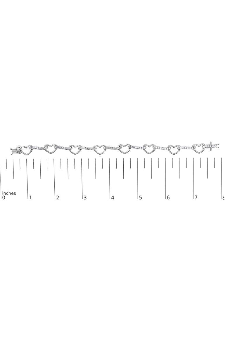 10K White Gold 2.0 Cttw Diamond Heart Link Bracelet, Alternate, color, White Gold