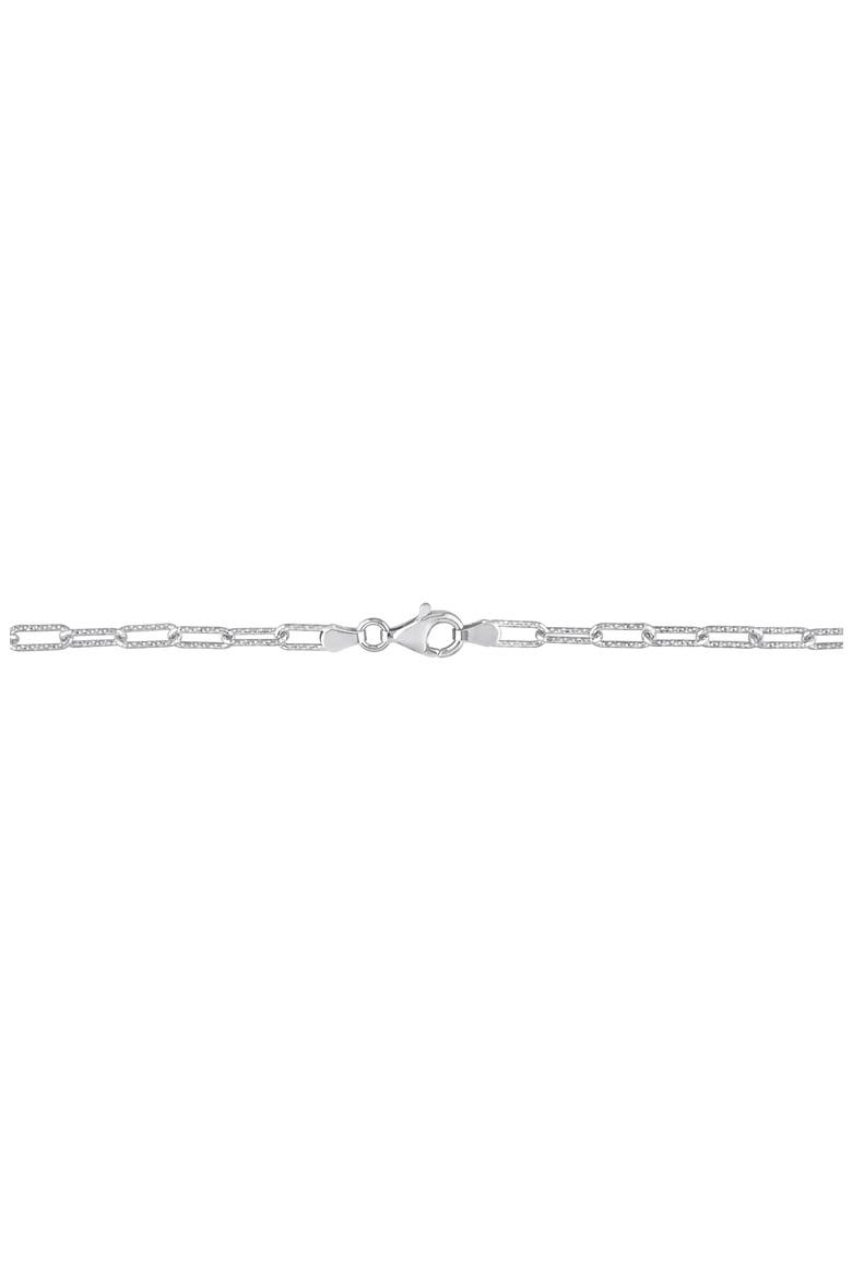 Textured Paper Clip Chain Necklace, Alternate, color, SILVER