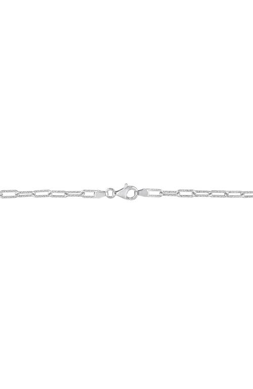Delmar Textured Paper Clip Chain Necklace In Silver