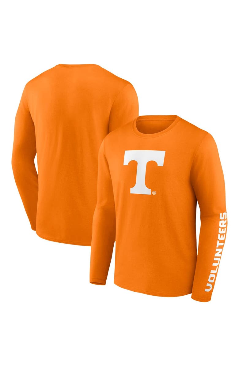 FANATICS Men's Fanatics Branded Tennessee Orange Tennessee Volunteers Double Time 2-Hit Long Sleeve T-Shirt, Main, color, Tennessee Orange