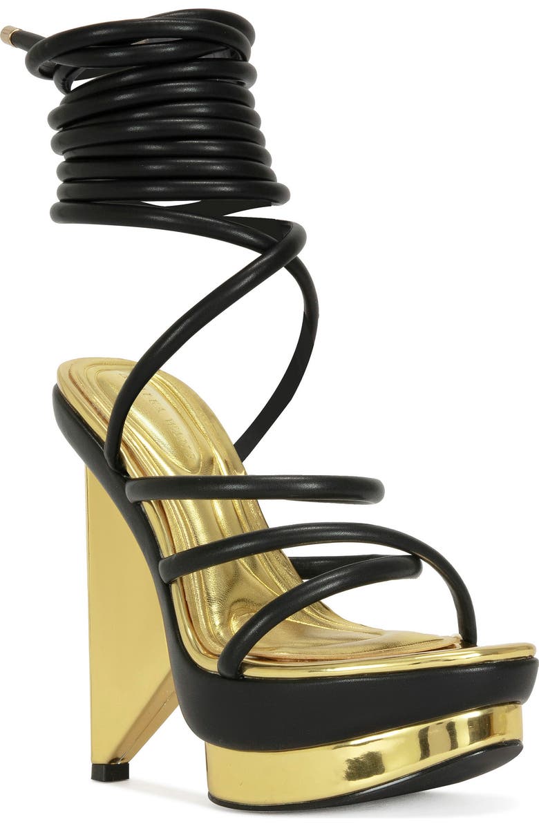 AZALEA WANG Celinea Ankle Wrap Platform Sandal, Main, color,