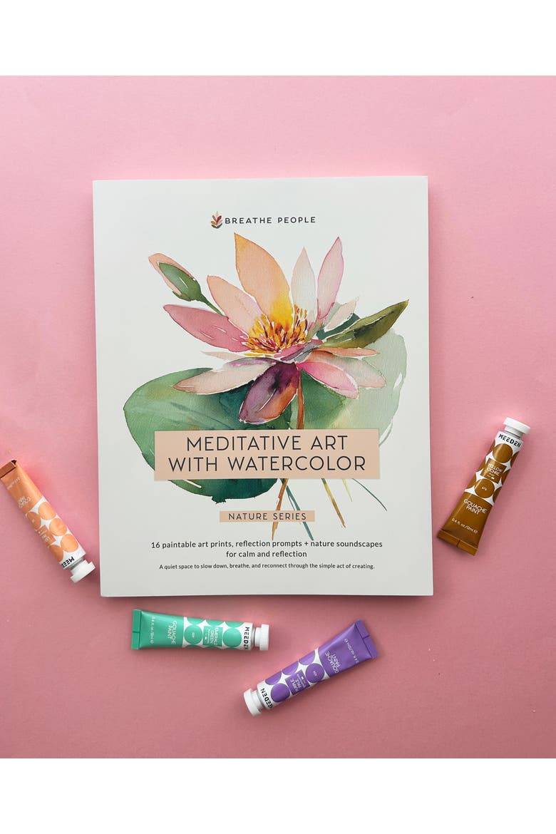 Watercolor Meditative Art Book, Alternate, color, Off White