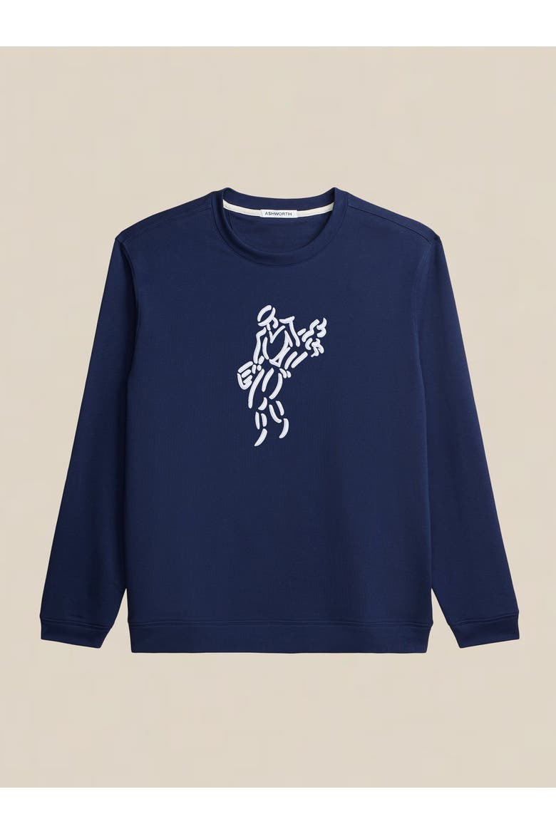 Golfman Satin Stitch Crew, Main, color, Driver Navy