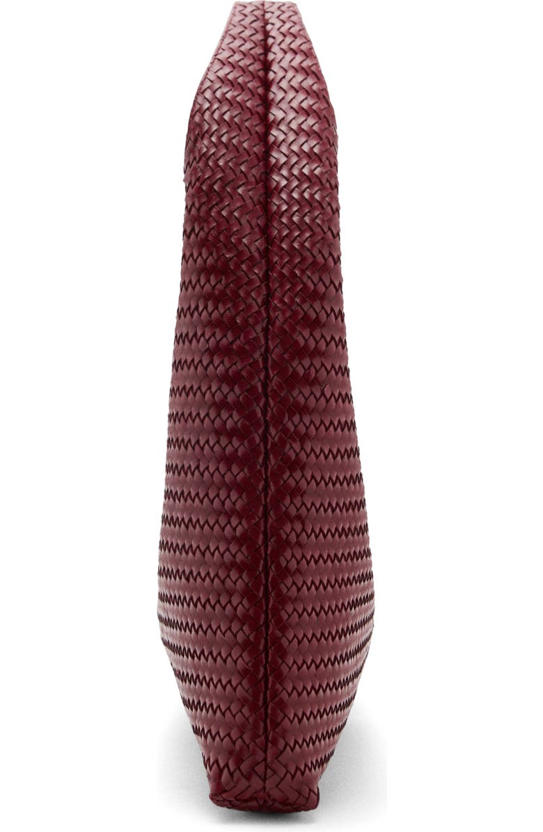 MANGO Braided Leather Shoulder Bag, Alternate, color, Burgundy