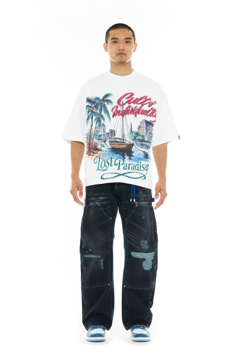 Cult of Individuality Lost Paradise Oversize Graphic T-Shirt, Alternate, color, White