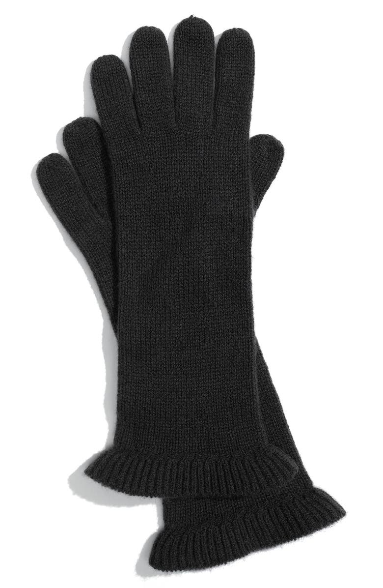 Nordstrom Ruffle Edge Cashmere Gloves, Main, color,