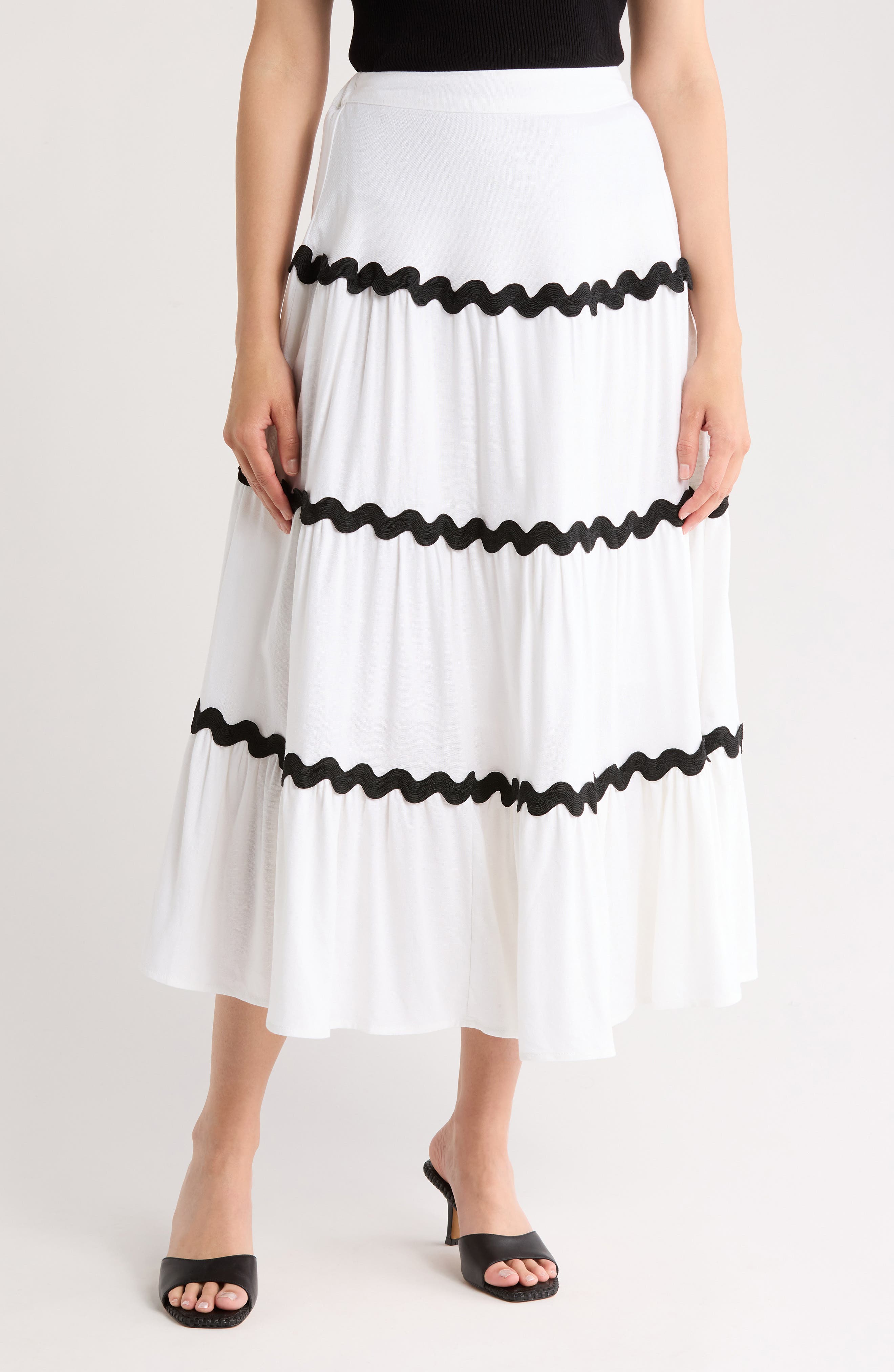BY DESIGN Roye Rickrack Tiered Skirt