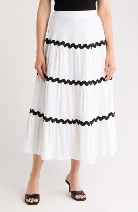 Roye Rickrack Tiered Skirt