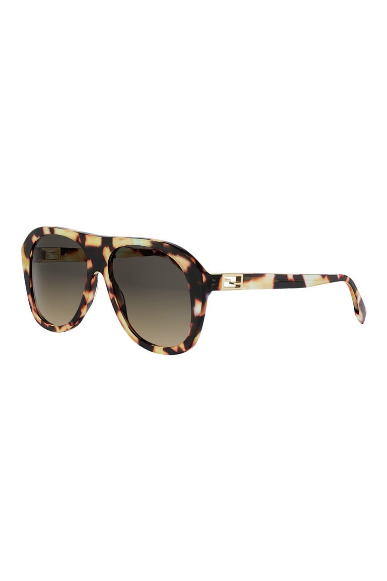Baguette 57mm Gradient Square Sunglasses, Alternate, color, HAVANA/ OTHER / GRADIENT SMOKE
