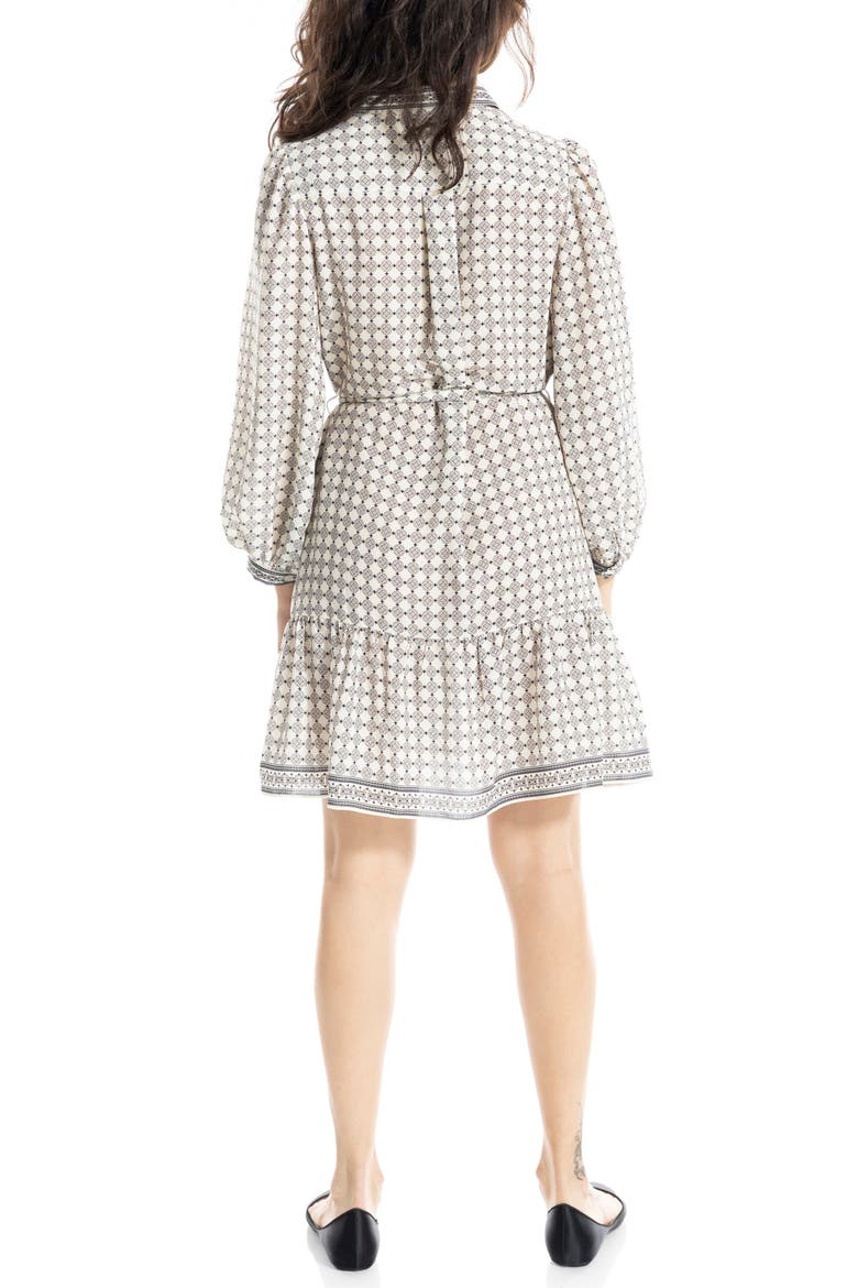 Long Sleeve Button Front Crepe Dress, Alternate, color, CRMNUDGF-CREAM/NEUTRAL DIAMOND GEO FOULARD