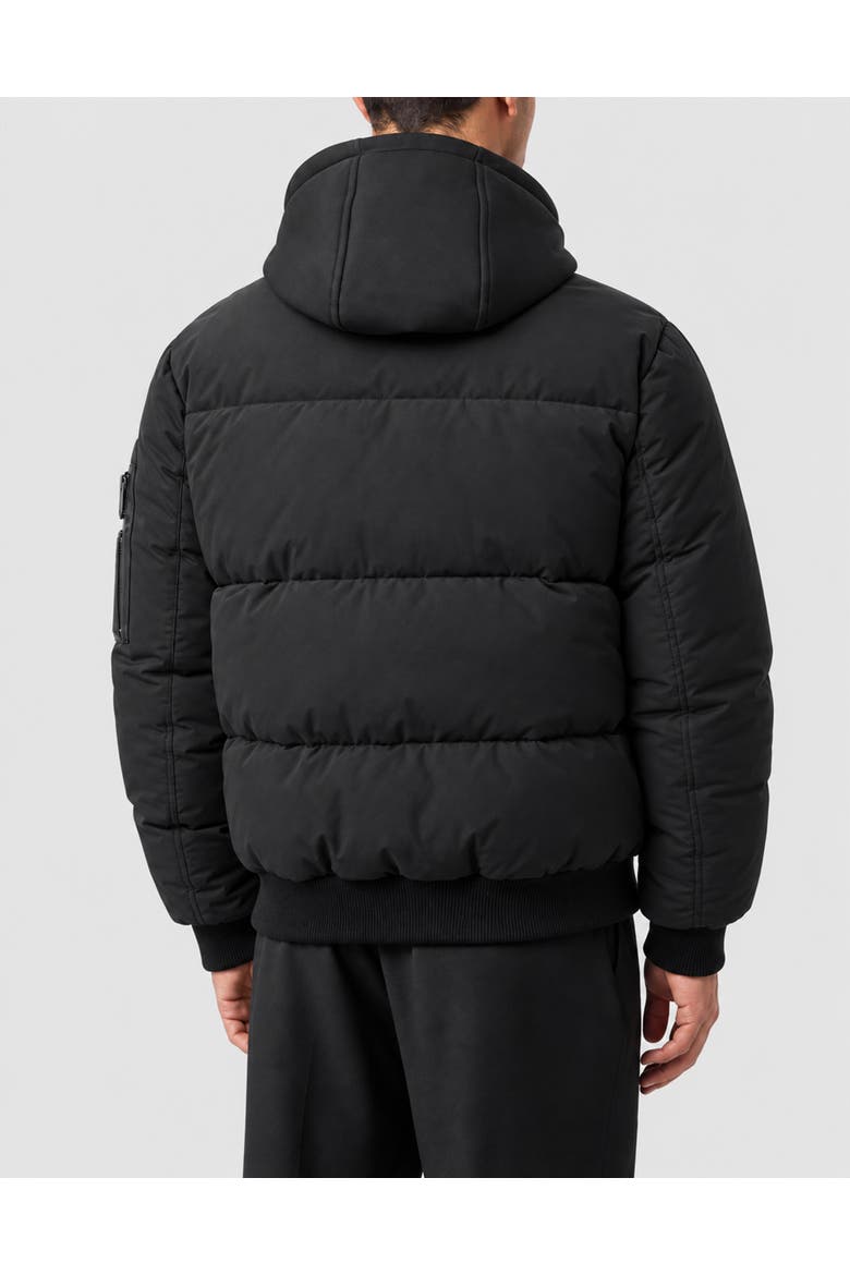 Eco Leather Nylon Bomber Men, Alternate, color, black