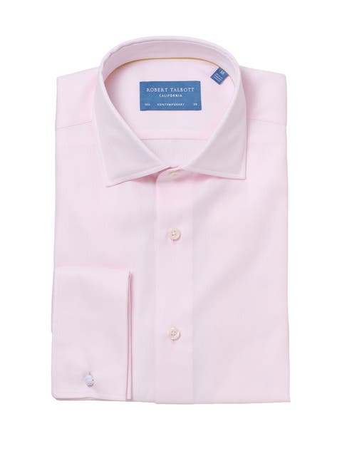 Reynolds French Cuff Herringbone Contemporary Fit Shirt
