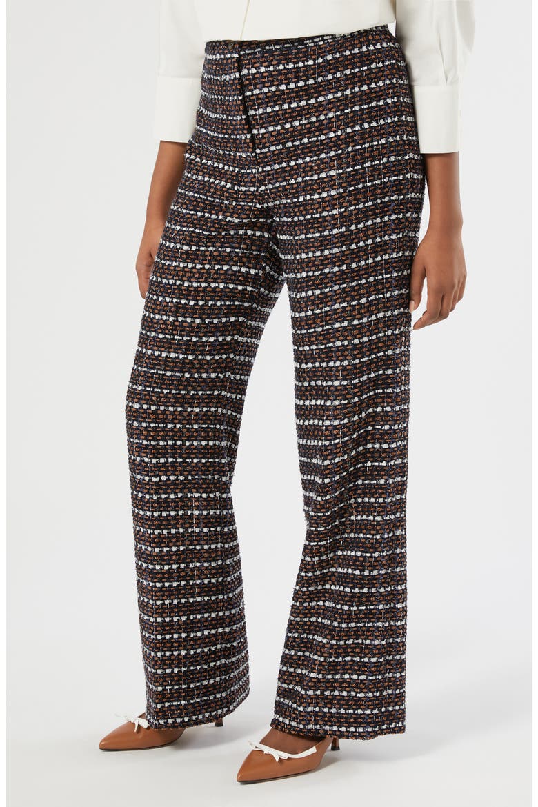Nafona Wide Leg Pants, Main, color, BLUE BROWN