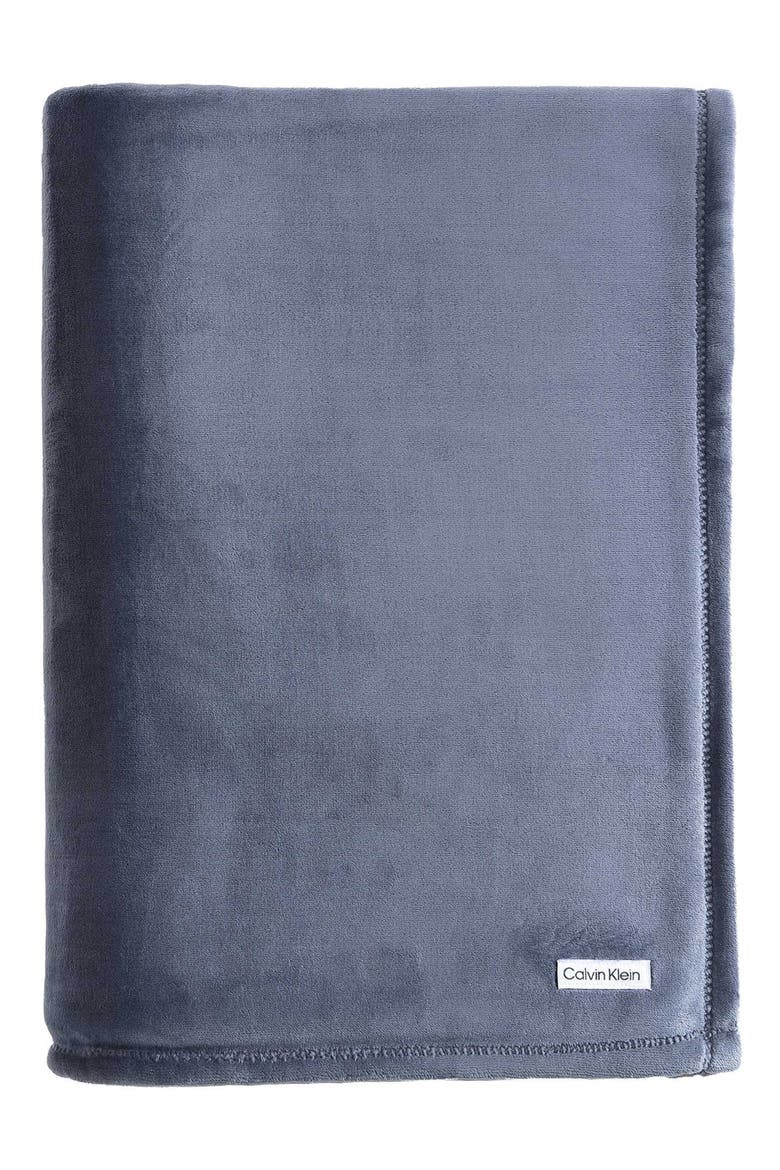 Core Plush Blanket, Main, color, SLATE B LUE