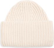 Veronica Beard Merino Wool & Cashmere Rib Foldover Beanie