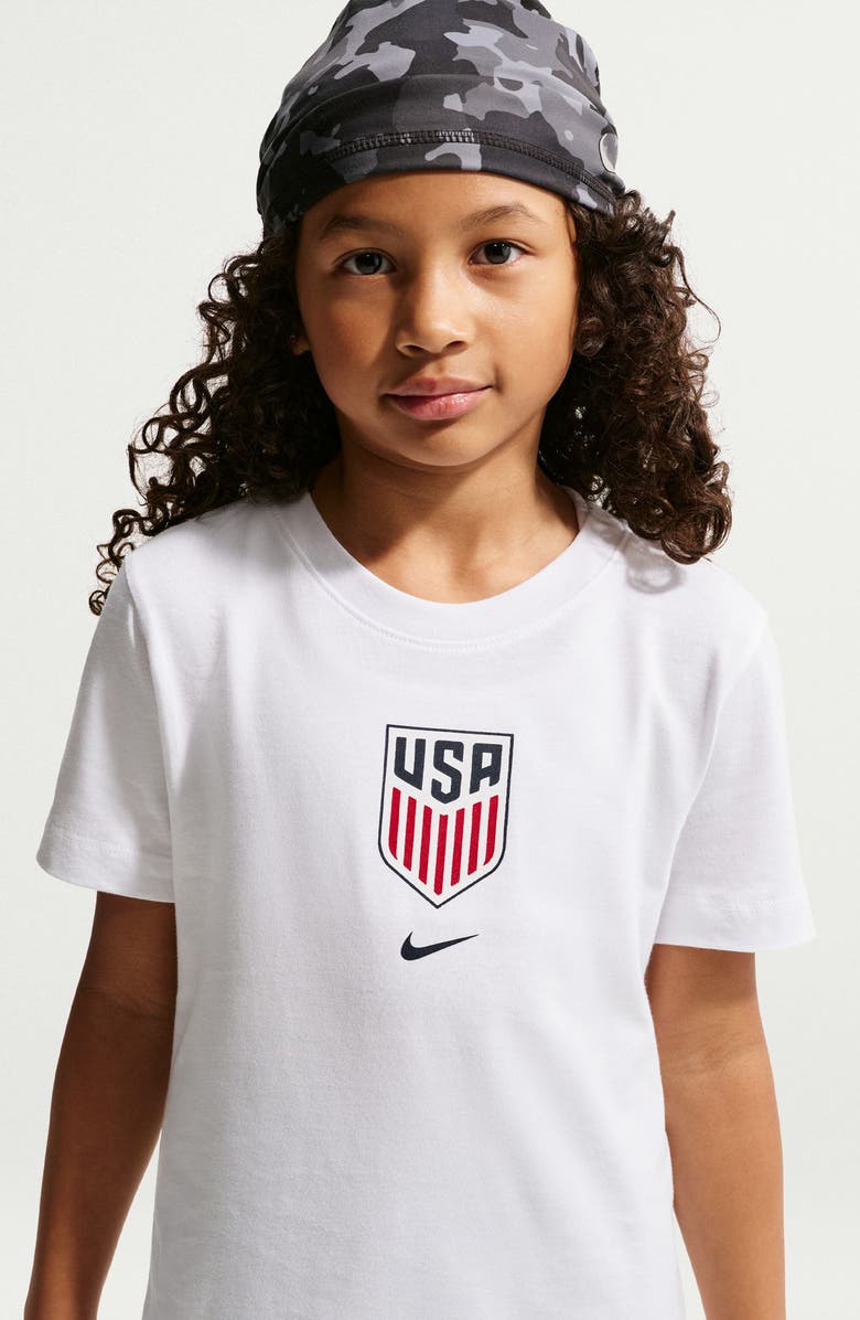 Nike Kids' USMNT Crest Cotton Graphic T-Shirt, Alternate, color, White