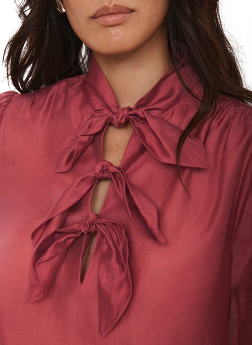 Mint Velvet Bow Detail Blouse In Pink
