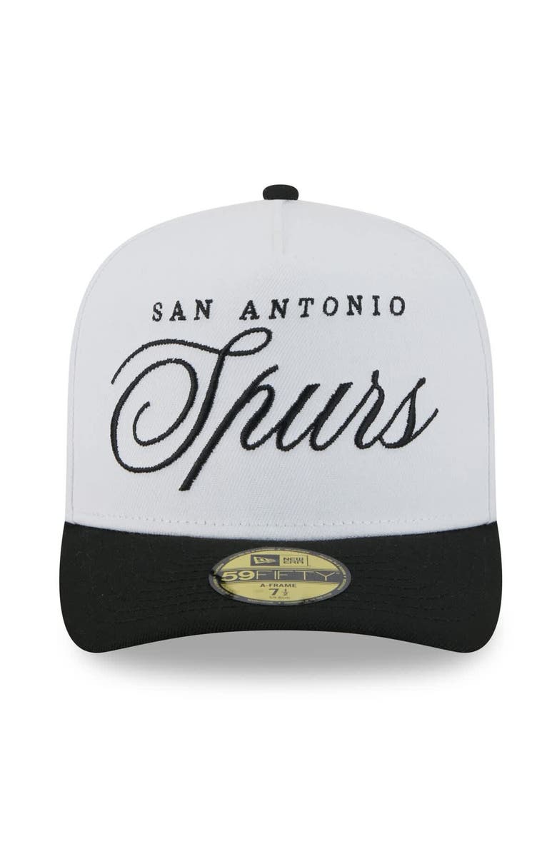 New Era Men's New Era White/Black San Antonio Spurs 2025 NBA Draft A-Frame 59FIFTY Fitted Hat, Alternate, color,