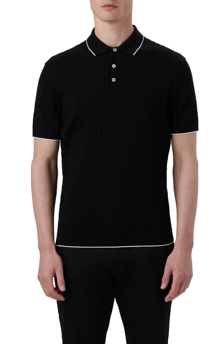 Bugatchi Ribbed Polo Sweater, Main, color,