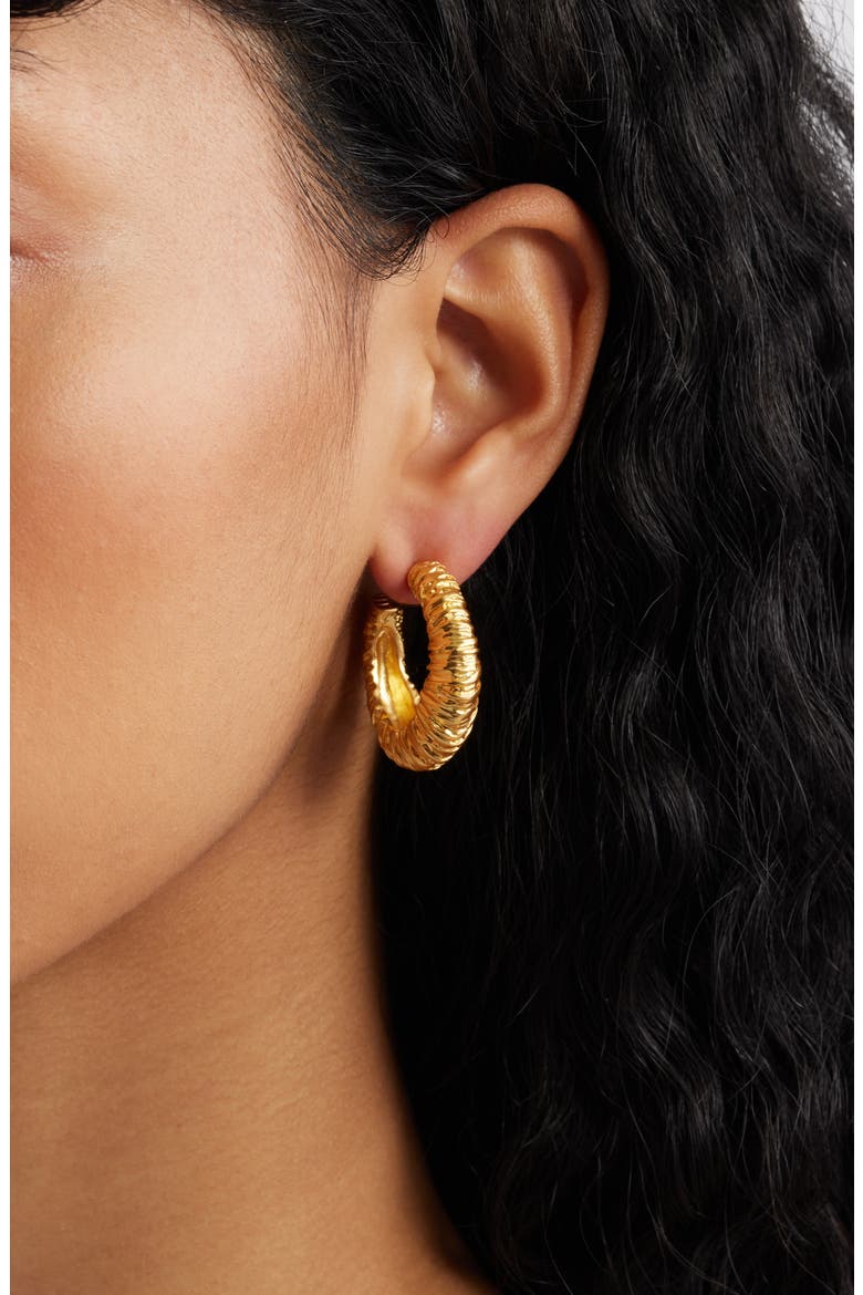 Wrapped Hoop Earrings, Alternate, color, SATIN GOLD