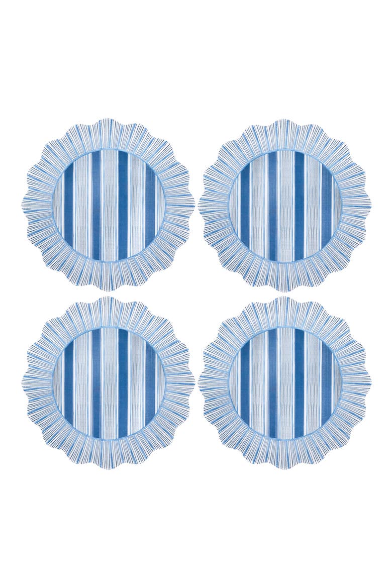 Cabana Set of 4 Melamine Dinner Plates, Main, color, OCEAN