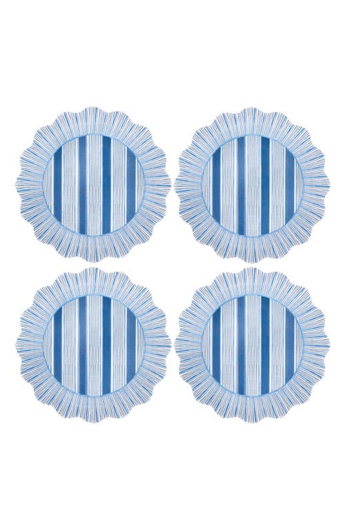 Juliska Cabana Set Of 4 Melamine Dinner Plates In Ocean