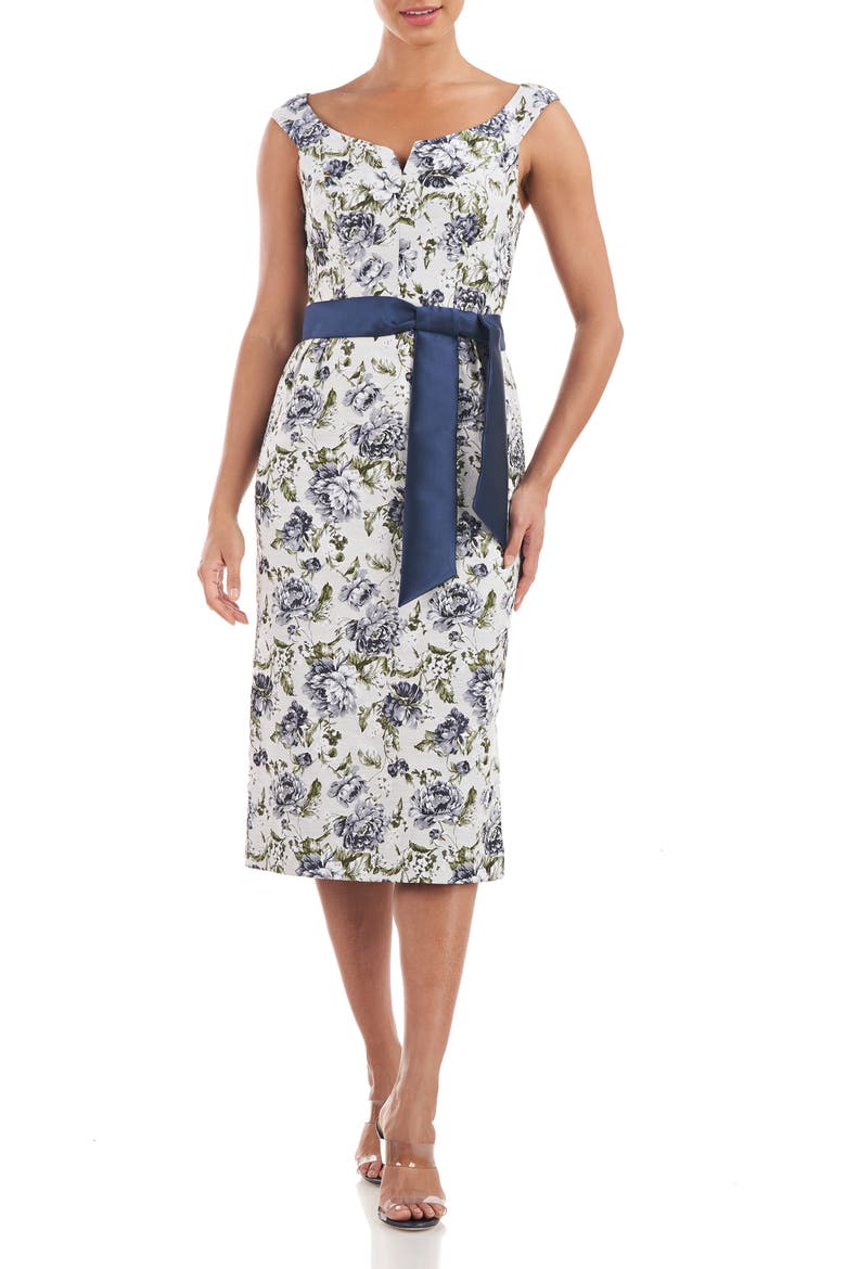 Millie Floral Sheath Dress, Main, color, MIDNIGHT BLUE