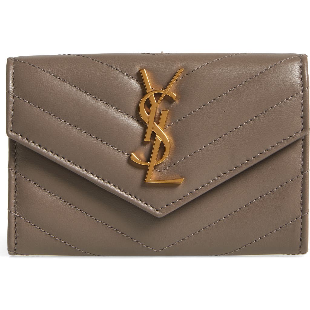 Saint Laurent Small Matelassé Leather Envelope Wallet