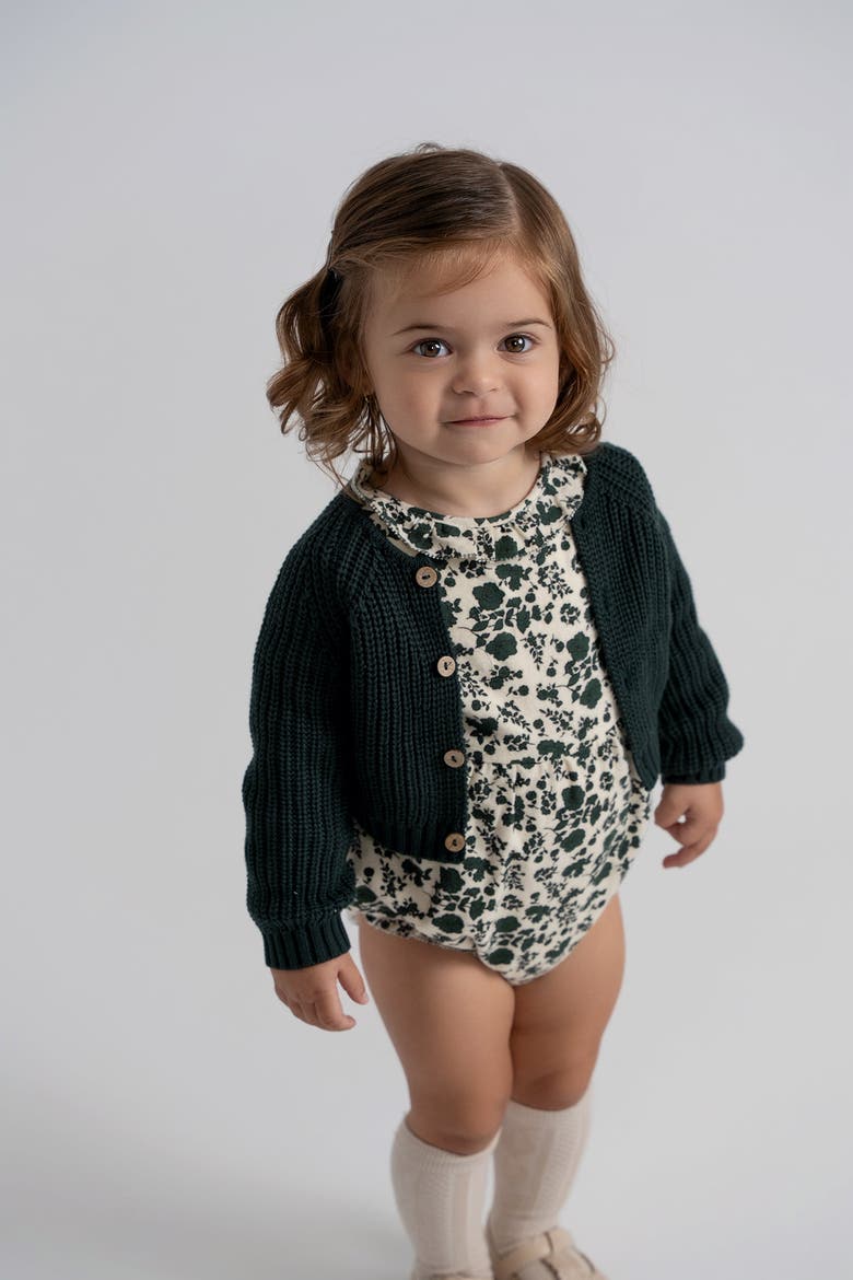 Chunky Knit Button-Front Cardigan, Alternate, color, Forest