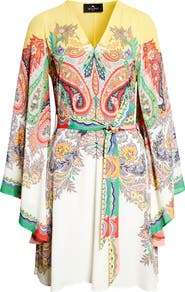 Etro Paisley Print Long Sleeve Dress