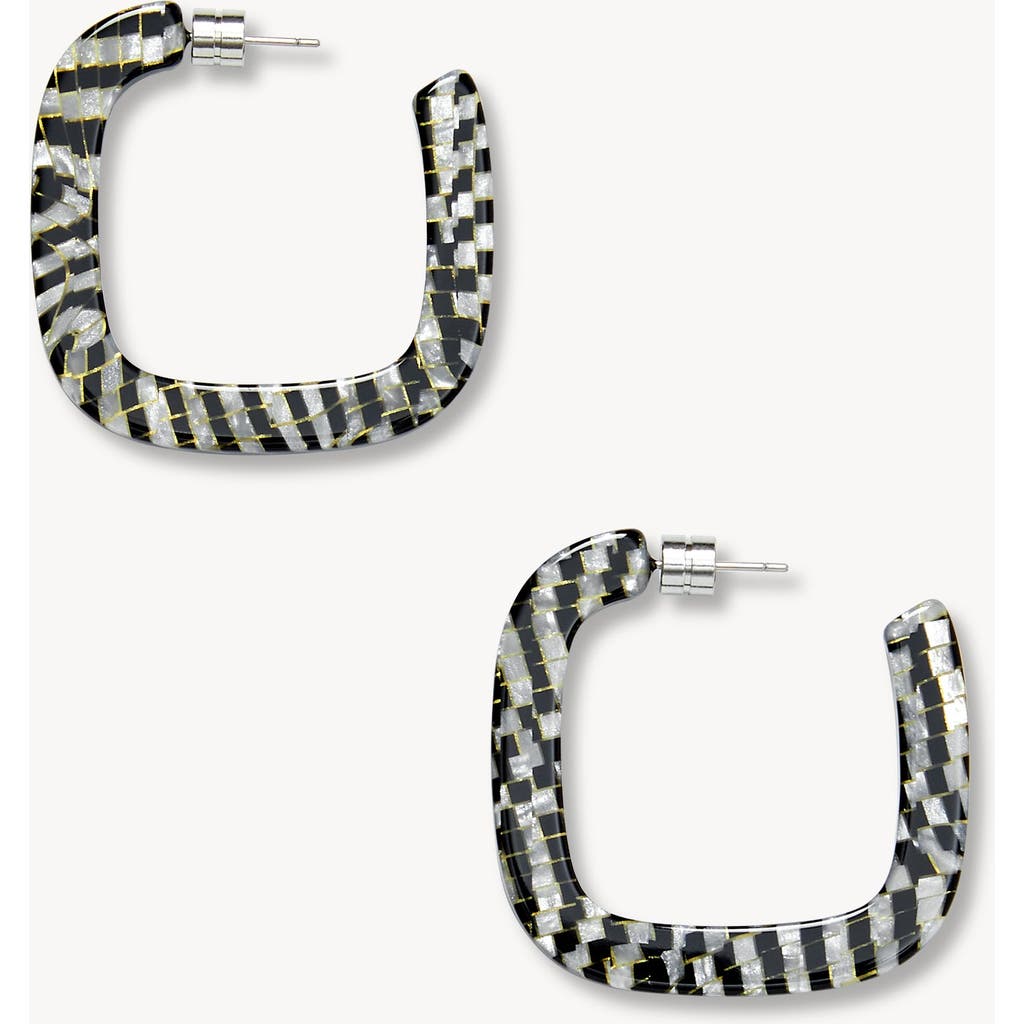 Machete Midi Square Hoops In Black
