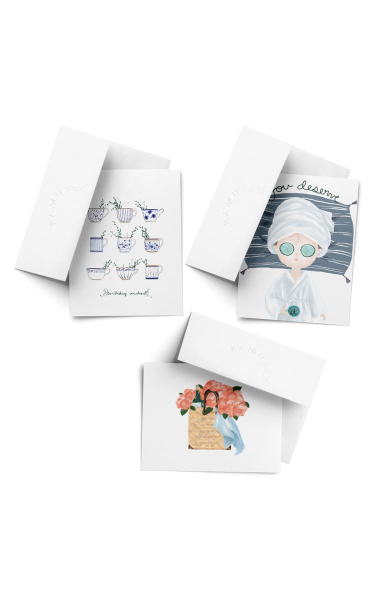 Ramus & Co Everyday Greeting Card Pack (3ct) "Tea, Peonies, Spa", Main, color, Multi-Pack