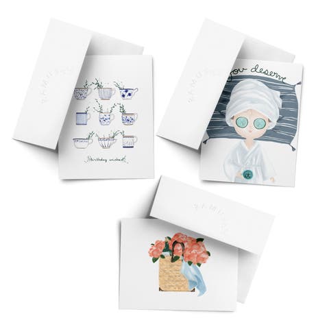 Everyday Greeting Card Pack (3ct) "Tea, Peonies, Spa"