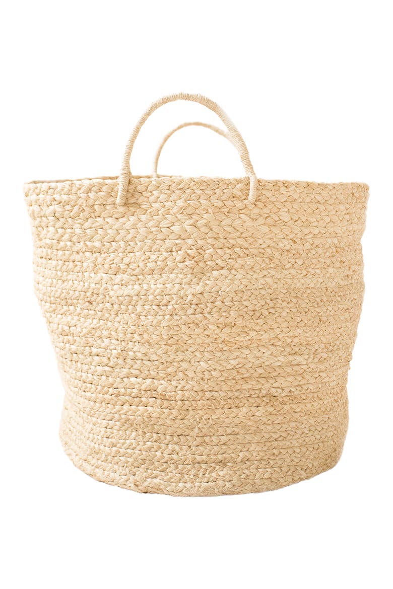 Medium Braided Raffia Basket Natural, Main, color, Natural