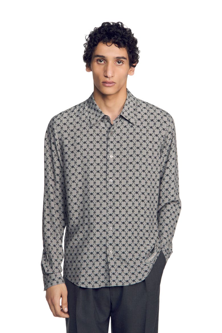 Chain print shirt, Alternate, color, Grey