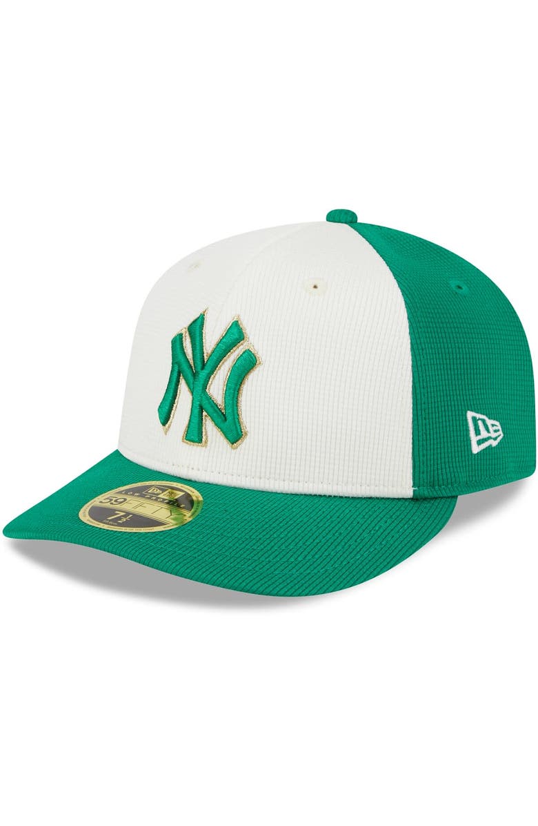 New Era Men's New Era White/Green New York Yankees 2024 St. Patrick's Day Low Profile 59FIFTY Fitted Hat, Main, color,