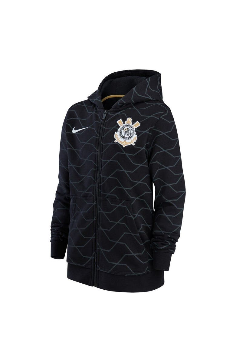 Nike Youth Nike Black Corinthians Club Full-Zip Hoodie, Alternate, color, Black