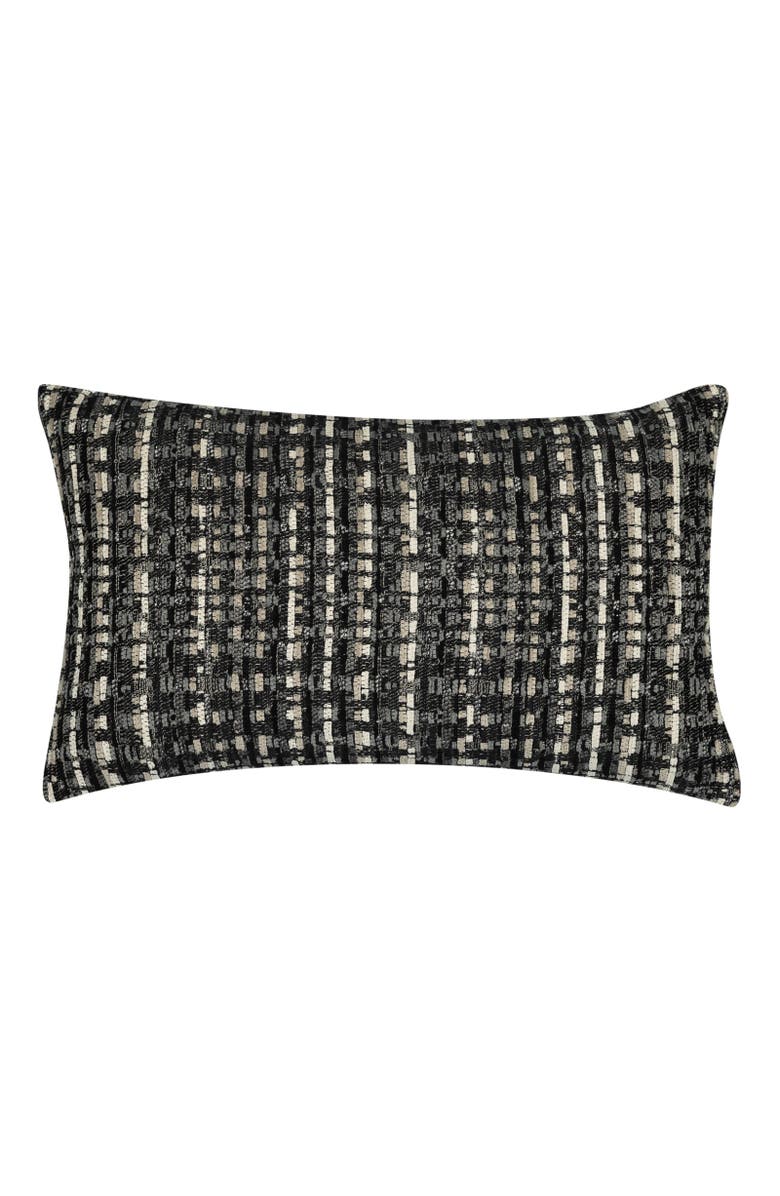 Elaine Smith Channel Indoor & Outdoor Woven Accent Pillow, Main, color, Noir