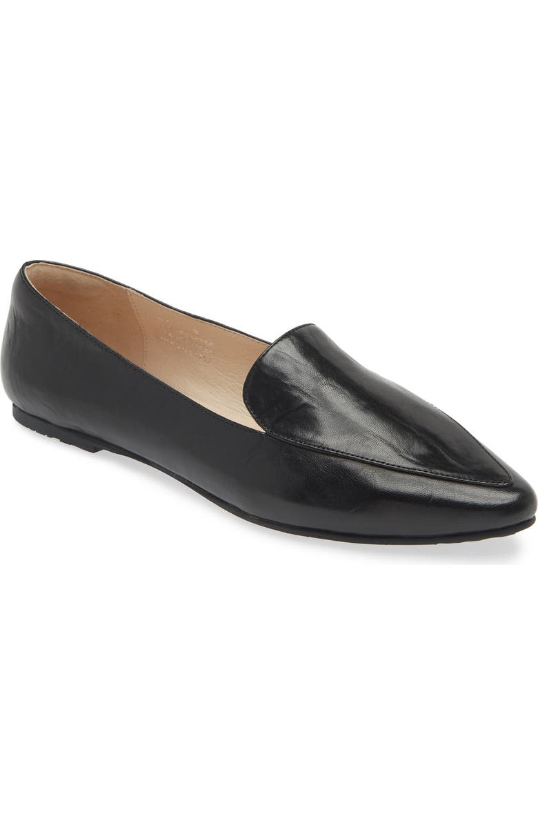 Chocolat Blu Ace Pointed Toe Loafer, Main, color, Black Leather
