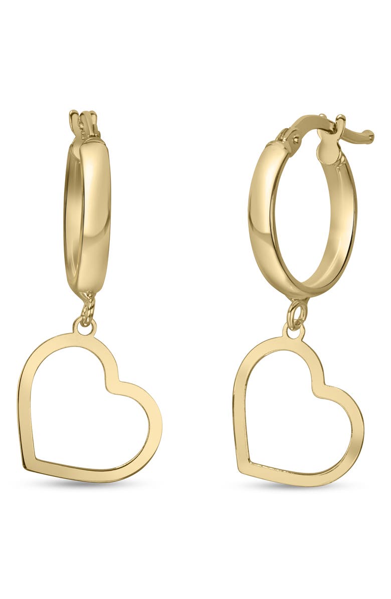 Bony Levy 14K Yellow Gold Heart Drop Huggie Hoop Earrings, Main, color, 14K Yellow Gold