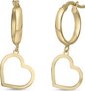 Bony Levy 14K Yellow Gold Heart Drop Huggie Hoop Earrings