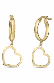 Bony Levy 14K Yellow Gold Heart Drop Huggie Hoop Earrings