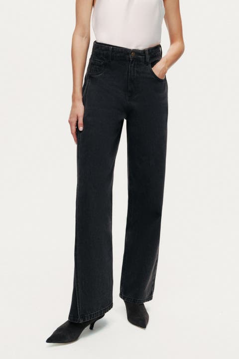 Washed Wide Leg Jeans