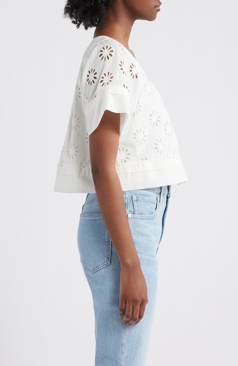 Rails Bambina Cotton Eyelet Trapeze Top, Alternate, color, White